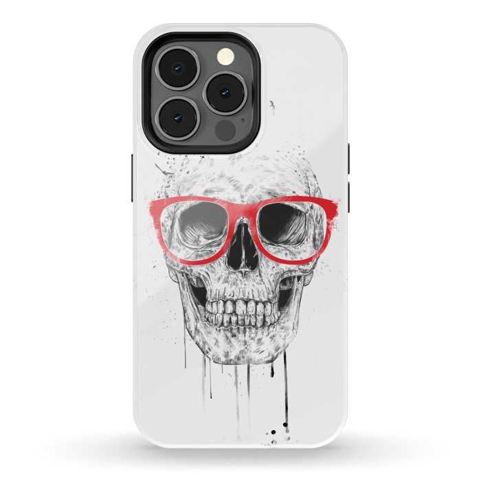 iPhone 13 pro StrongFit Skull with red glasses by Balazs Solti