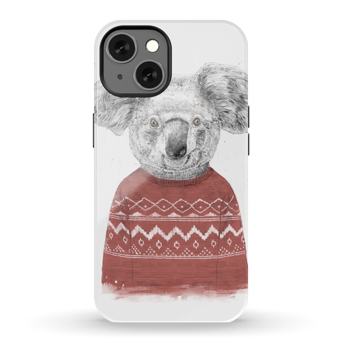 iPhone 13 StrongFit Winter koala (red) by Balazs Solti