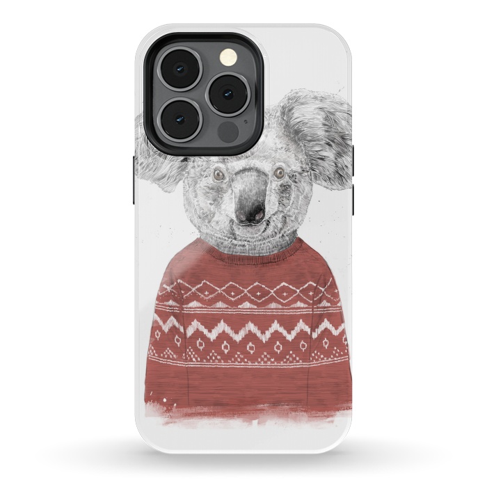 iPhone 13 pro StrongFit Winter koala (red) by Balazs Solti