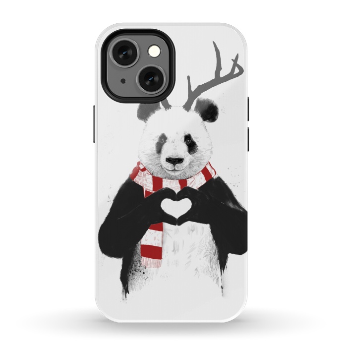 iPhone 13 mini StrongFit Xmas panda by Balazs Solti