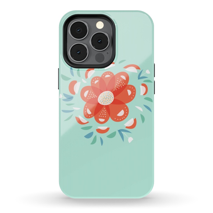 iPhone 13 pro StrongFit Whimsical Decorative Red Flower by Boriana Giormova