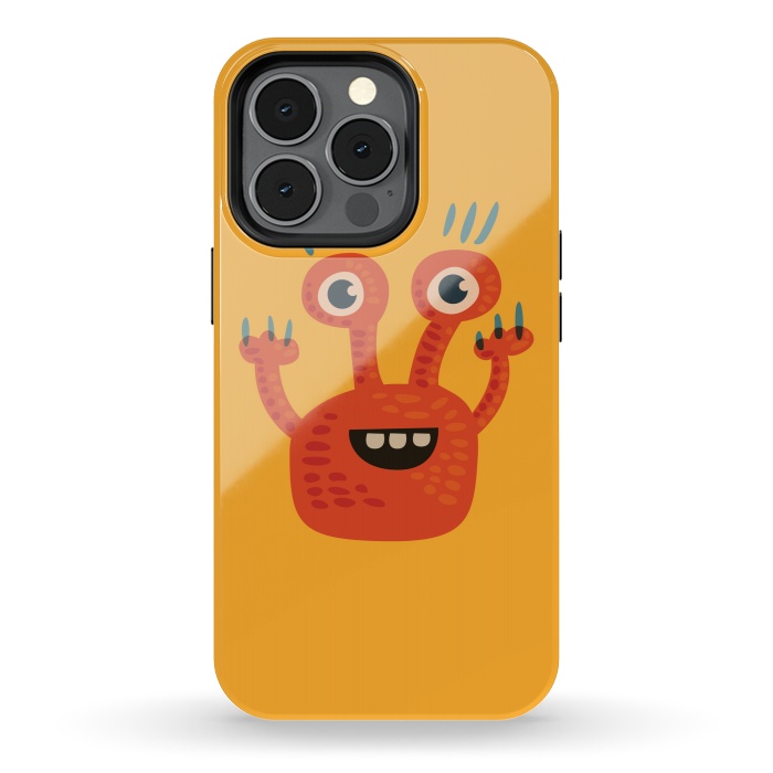 iPhone 13 pro StrongFit Funny Big Eyed Smiling Cute Monster by Boriana Giormova