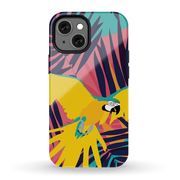 iPhone 13 mini StrongFit Tropical Macaw by Zoe Charlotte