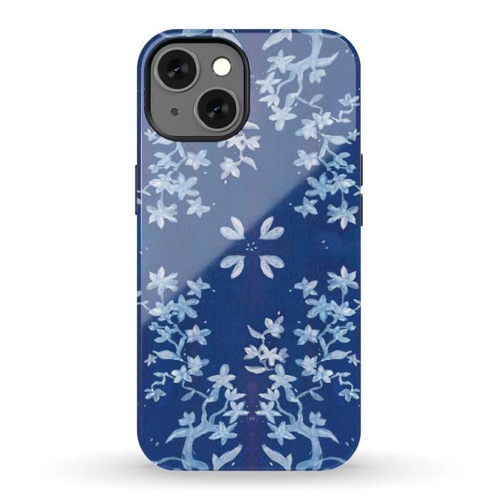 iPhone 13 StrongFit Indigo Floral by Zoe Charlotte