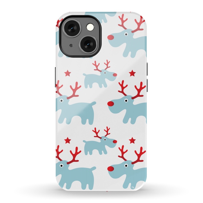 iPhone 13 StrongFit Cute Reindeers by Martina
