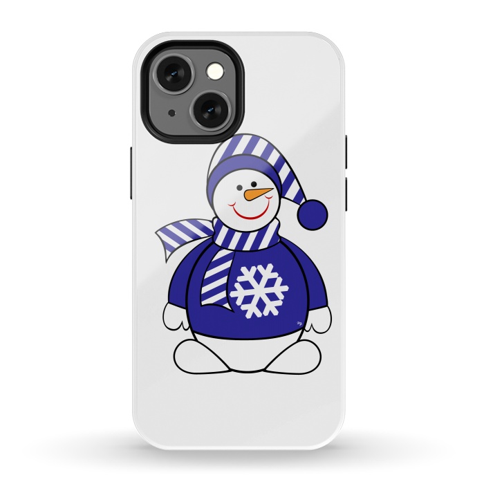 iPhone 13 mini StrongFit Cute snowman by Martina