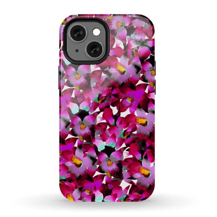 iPhone 13 mini StrongFit Pink Floral by Amaya Brydon