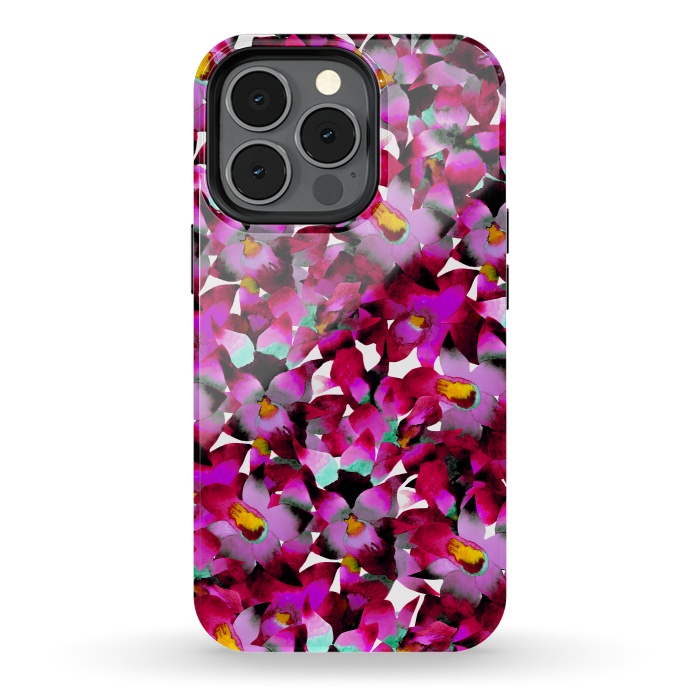 iPhone 13 pro StrongFit Pink Floral by Amaya Brydon