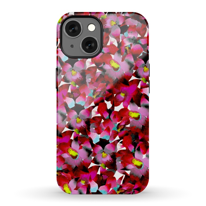 iPhone 13 StrongFit Red Floral by Amaya Brydon