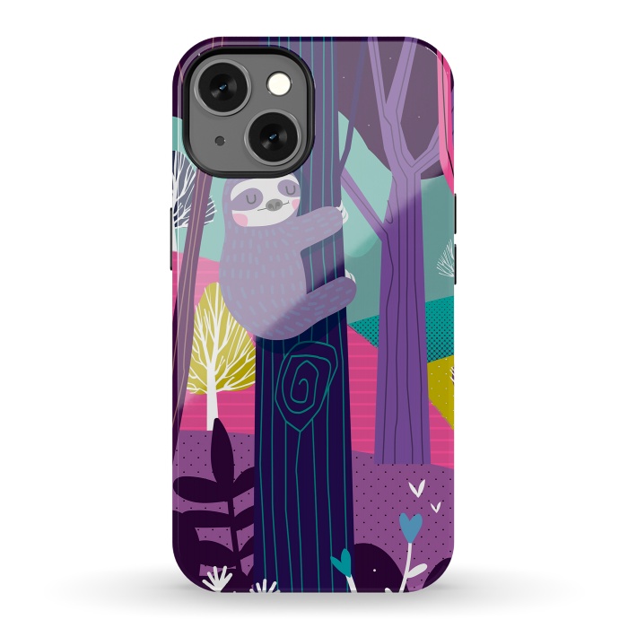iPhone 13 StrongFit Sloth in the woods by Maria Jose Da Luz