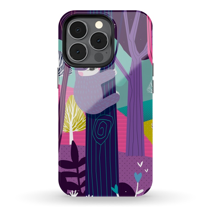 iPhone 13 pro StrongFit Sloth in the woods by Maria Jose Da Luz