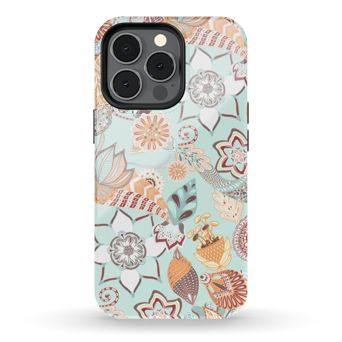 iPhone 13 pro StrongFit Zentangle Flowers by Paula Ohreen