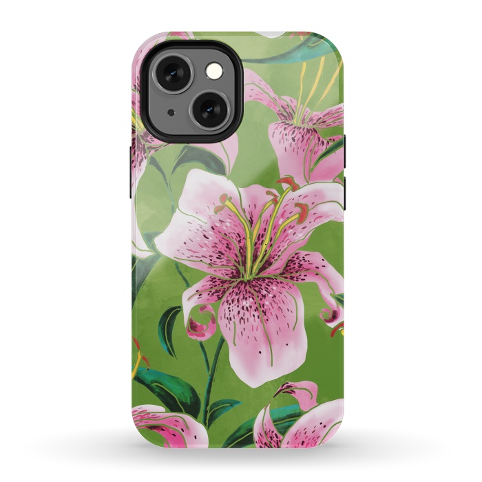 iPhone 13 mini StrongFit Tiger Lily by Uma Prabhakar Gokhale