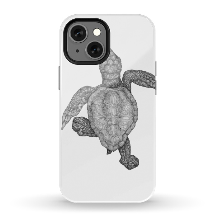 iPhone 13 mini StrongFit Baby Sea Turtle by ECMazur 