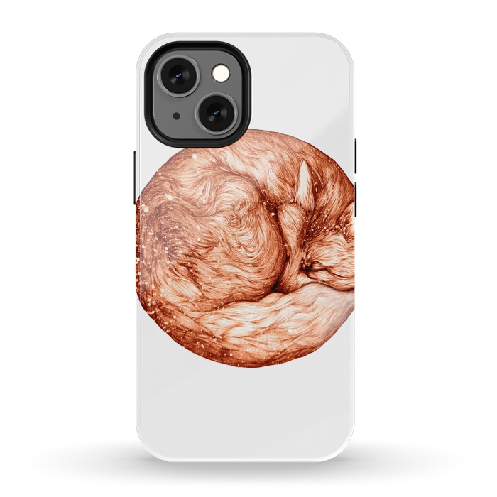 iPhone 13 mini StrongFit Fox and Snow by ECMazur 