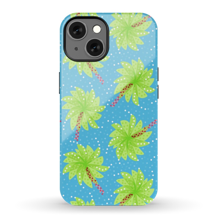 iPhone 13 StrongFit Abstract Flower-like Palm Trees Pattern by Boriana Giormova