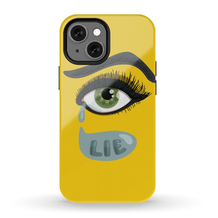 iPhone 13 mini StrongFit Green Lying Eye With Teardrop by Boriana Giormova