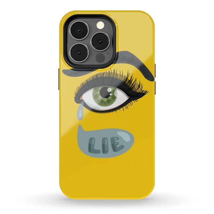 iPhone 13 pro StrongFit Green Lying Eye With Teardrop by Boriana Giormova