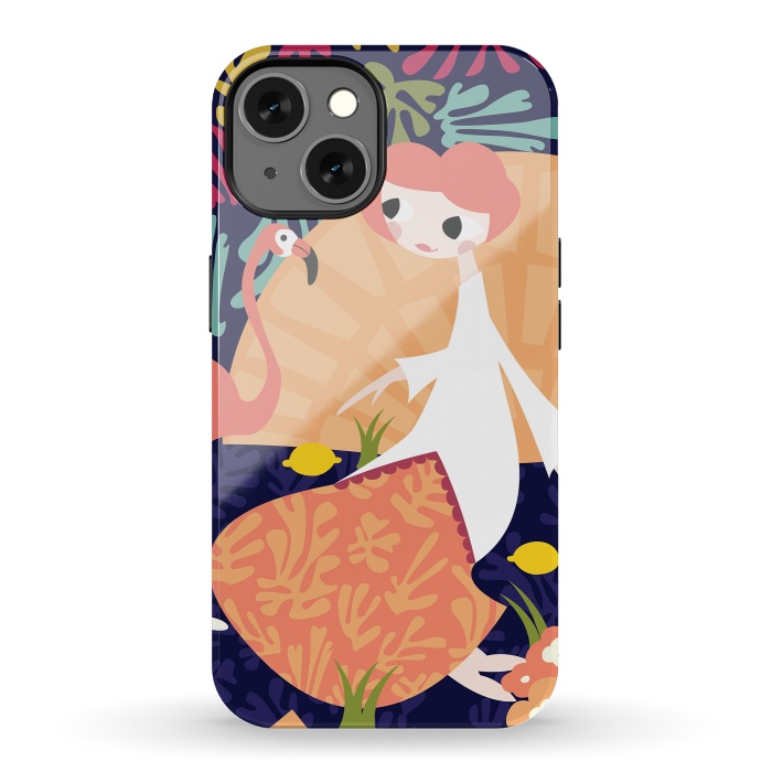 iPhone 13 StrongFit Girl and Flamingo 002 by Jelena Obradovic