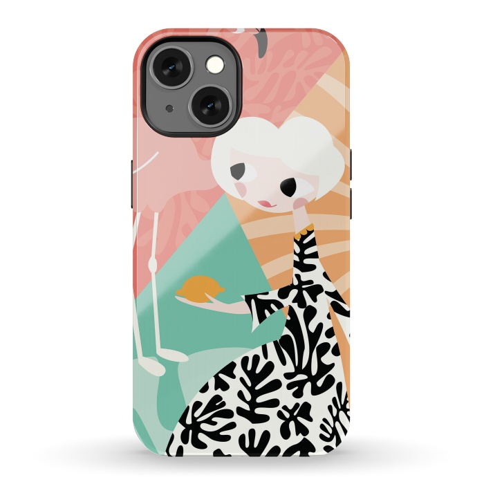 iPhone 13 StrongFit Girl and flamingo 003 by Jelena Obradovic