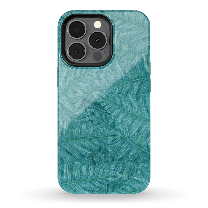 iPhone 13 pro StrongFit Tropical Leaves by Ranggasme