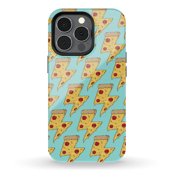 iPhone 13 pro StrongFit Pizza Power Pattern Green by Coffee Man