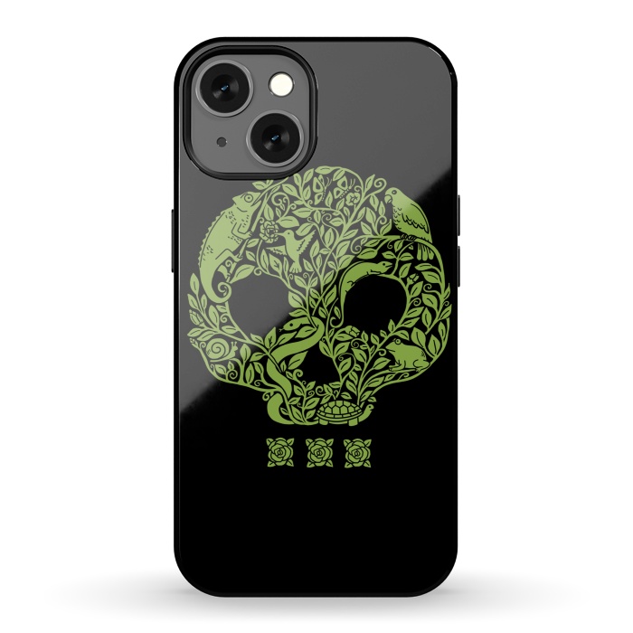 iPhone 13 StrongFit Green Skull by Coffee Man