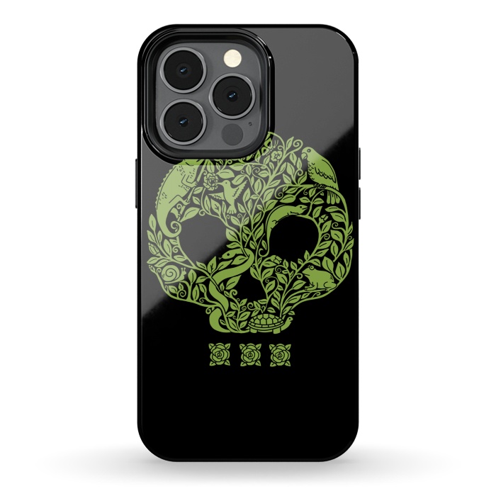 iPhone 13 pro StrongFit Green Skull by Coffee Man