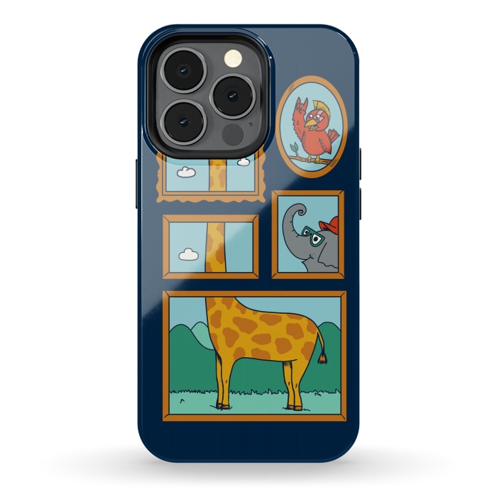 iPhone 13 pro StrongFit Portrait of Animals Blue by Coffee Man