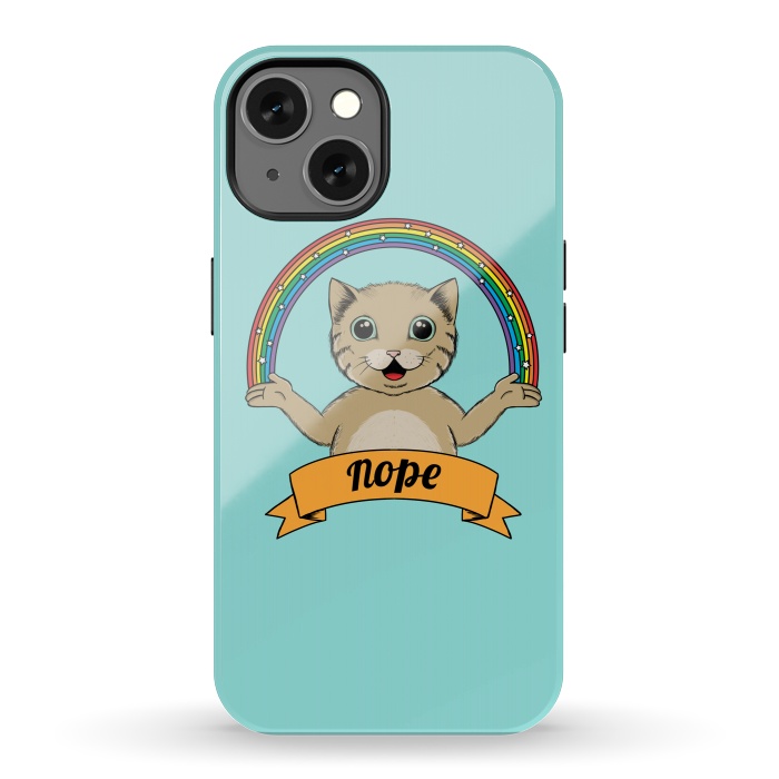 iPhone 13 StrongFit Cat Nope by Coffee Man