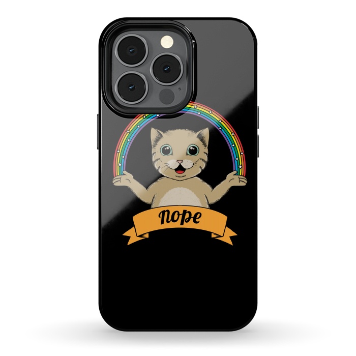 iPhone 13 pro StrongFit Cat nope Black by Coffee Man