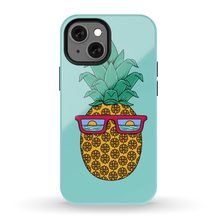iPhone 13 mini StrongFit Floral Pineapple by Coffee Man