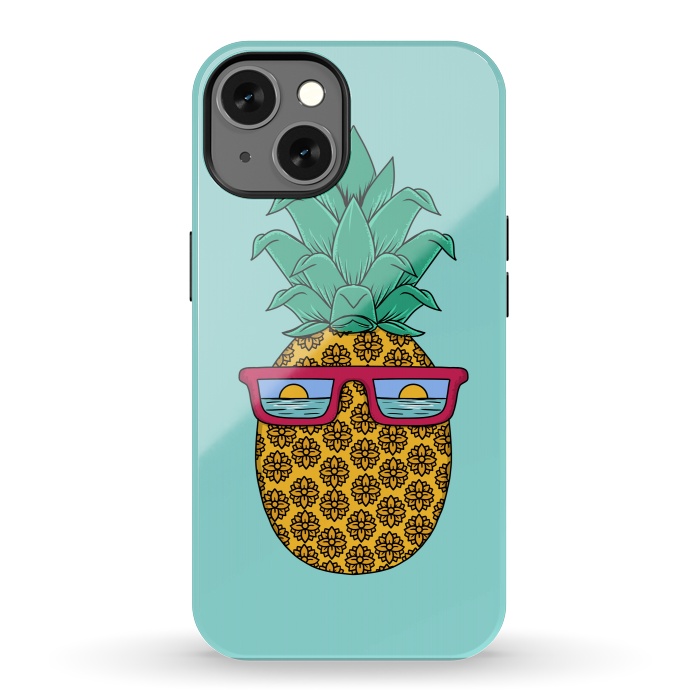 iPhone 13 StrongFit Floral Pineapple by Coffee Man