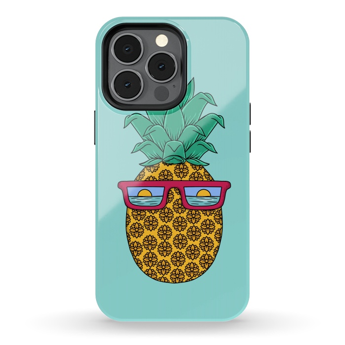 iPhone 13 pro StrongFit Floral Pineapple by Coffee Man