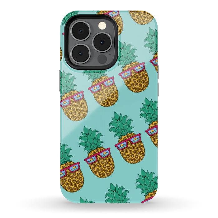 iPhone 13 pro StrongFit Floral Pineapple pattern by Coffee Man