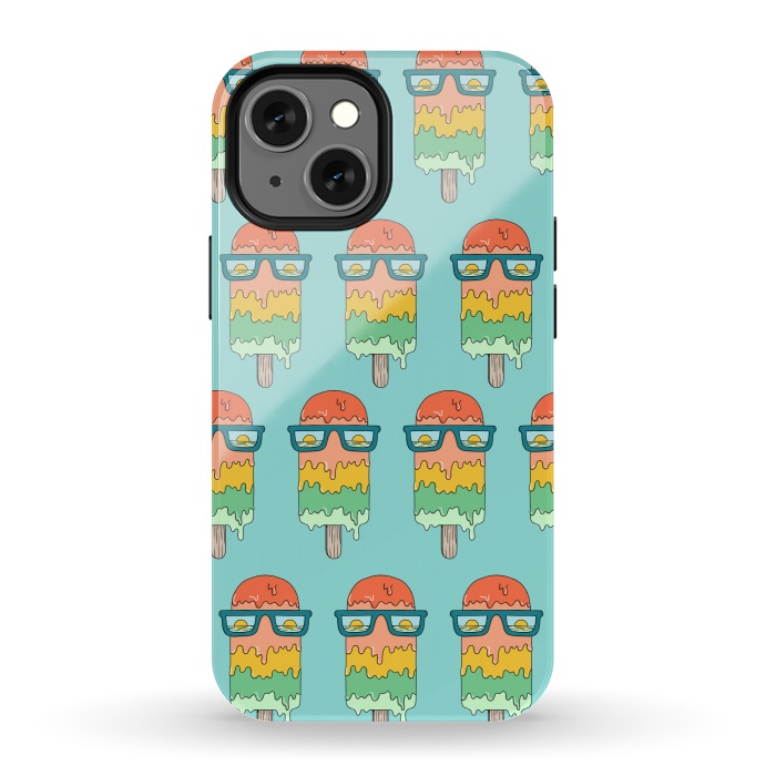 iPhone 13 mini StrongFit Hot Ice Cream pattern green by Coffee Man