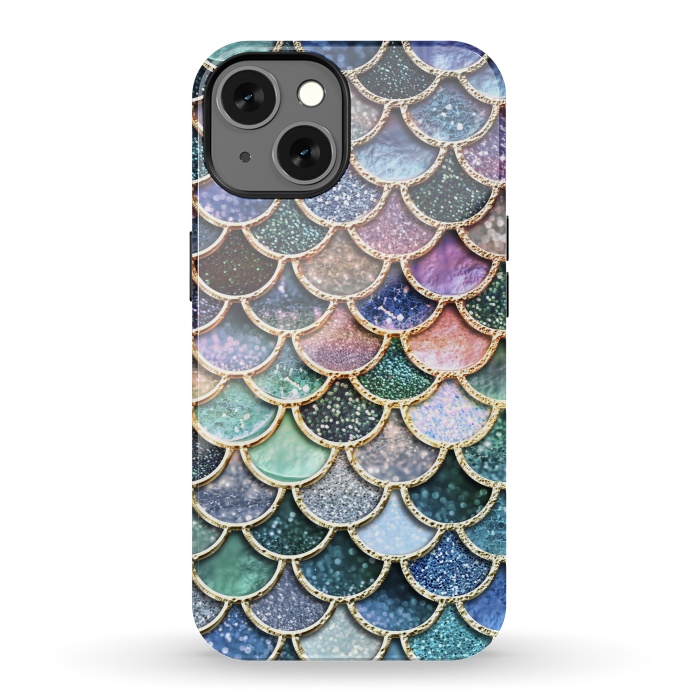 iPhone 13 StrongFit Multicolor Metal Mermaid Scales by  Utart