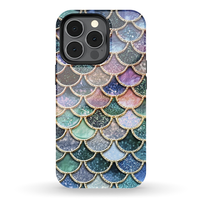 iPhone 13 pro StrongFit Multicolor Metal Mermaid Scales by  Utart