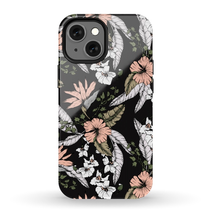 iPhone 13 mini StrongFit Exotic flowering dark by Mmartabc