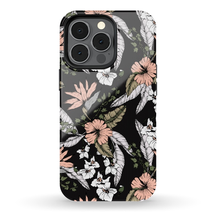 iPhone 13 pro StrongFit Exotic flowering dark by Mmartabc