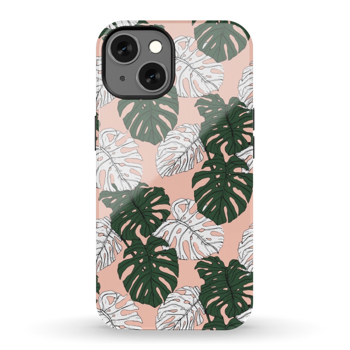 iPhone 13 StrongFit Hand drawing monstera pastel color by Mmartabc