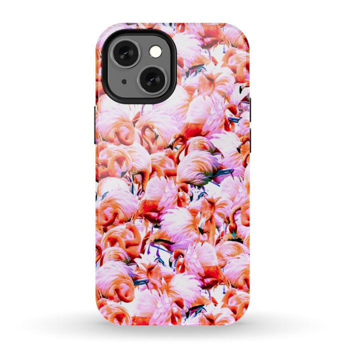 iPhone 13 mini StrongFit Dream of pink flamingos by Mmartabc