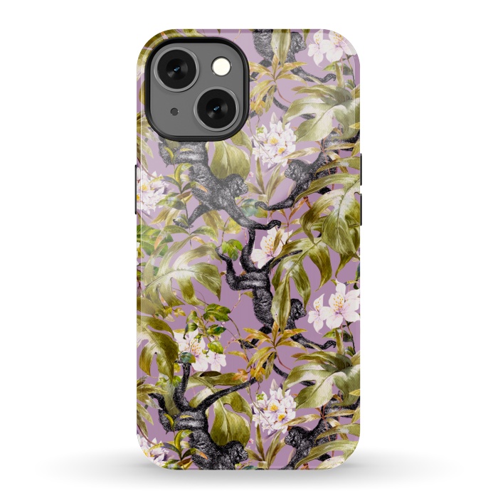 iPhone 13 StrongFit Monkeys in the flowery jungle II by Mmartabc