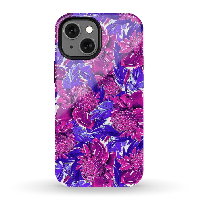 iPhone 13 mini StrongFit Ultra violet proteas meadow by Mmartabc