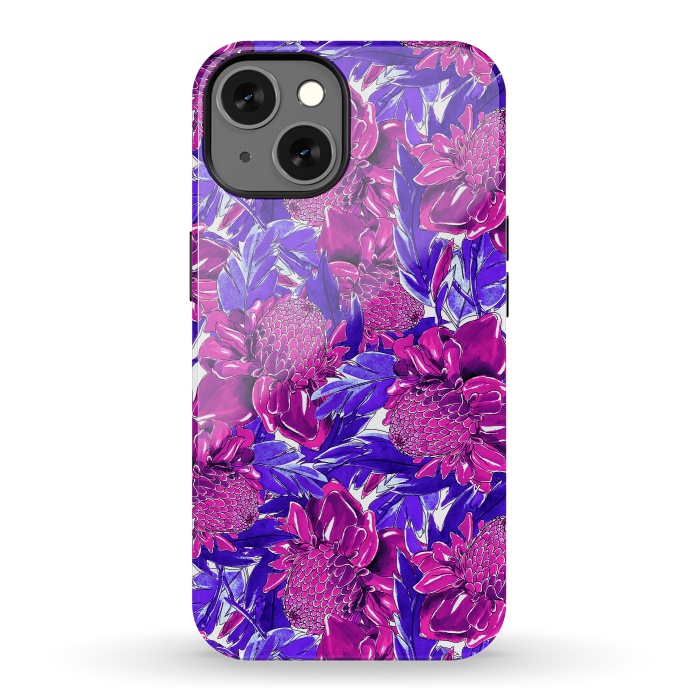 iPhone 13 StrongFit Ultra violet proteas meadow by Mmartabc