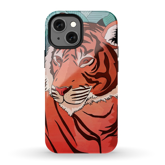 iPhone 13 mini StrongFit Tiger in the jungle  by Steve Wade (Swade)