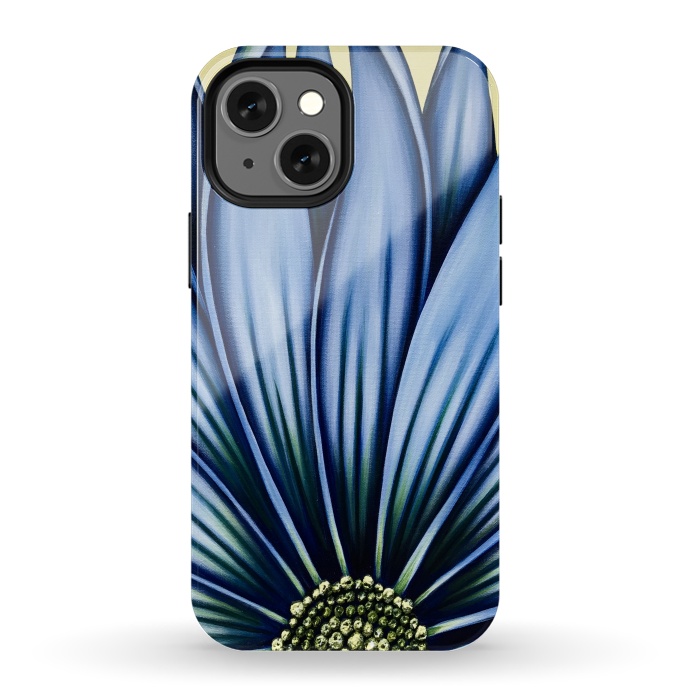 iPhone 13 mini StrongFit Blue Daisy by Denise Cassidy Wood
