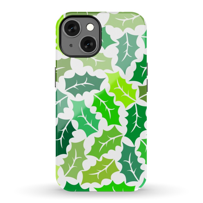 iPhone 13 StrongFit Green Leaves Pattern by Dhruv Narelia