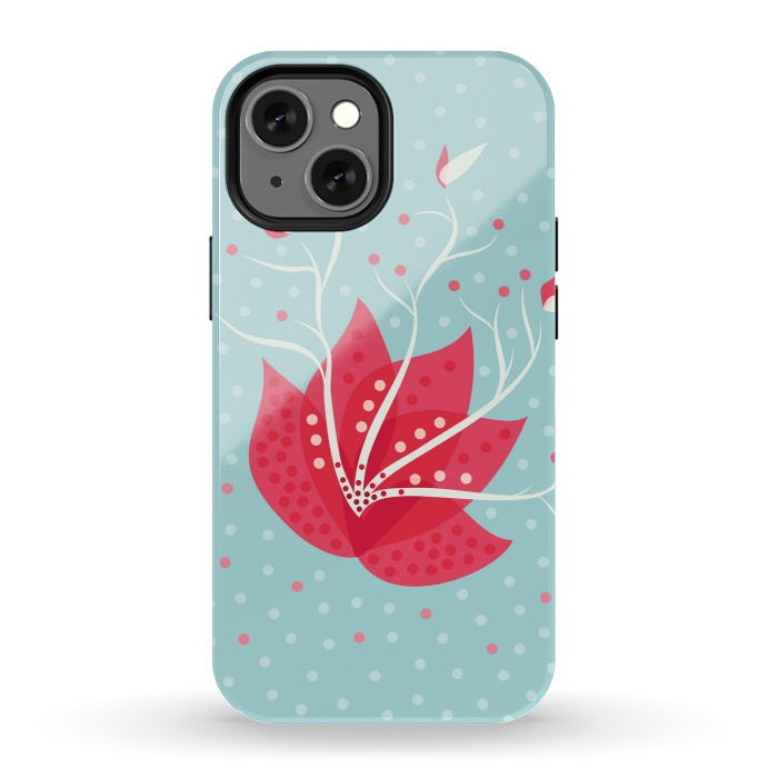 iPhone 13 mini StrongFit Exotic Pink Winter Flower by Boriana Giormova