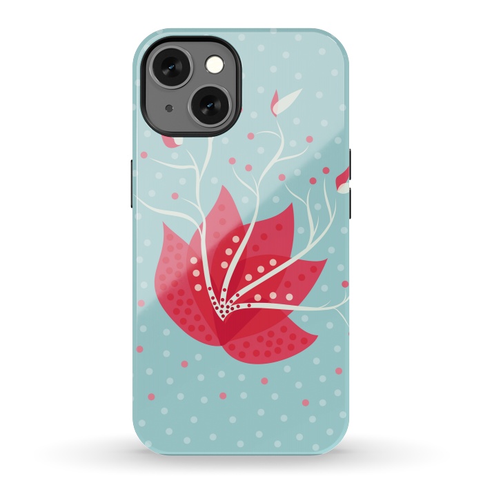 iPhone 13 StrongFit Exotic Pink Winter Flower by Boriana Giormova